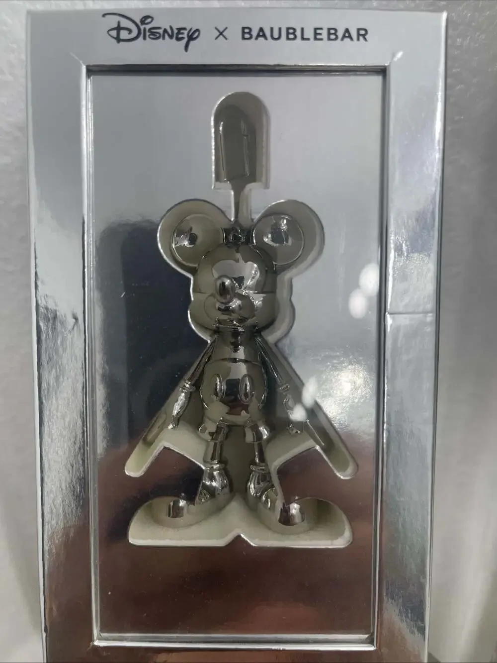 Disney x Baublebar Mickey Mouse Shiny Silver Bag Charm Keychain